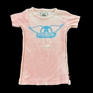 Trunk LTD Unisex 4/5 Peach Aerosmith Graphic T Shirt Bleach Affect Band Tee
